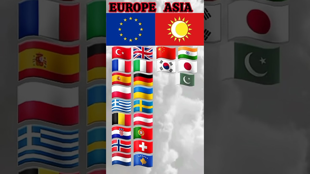 Countries in Europe vs countries in Asia 💯
