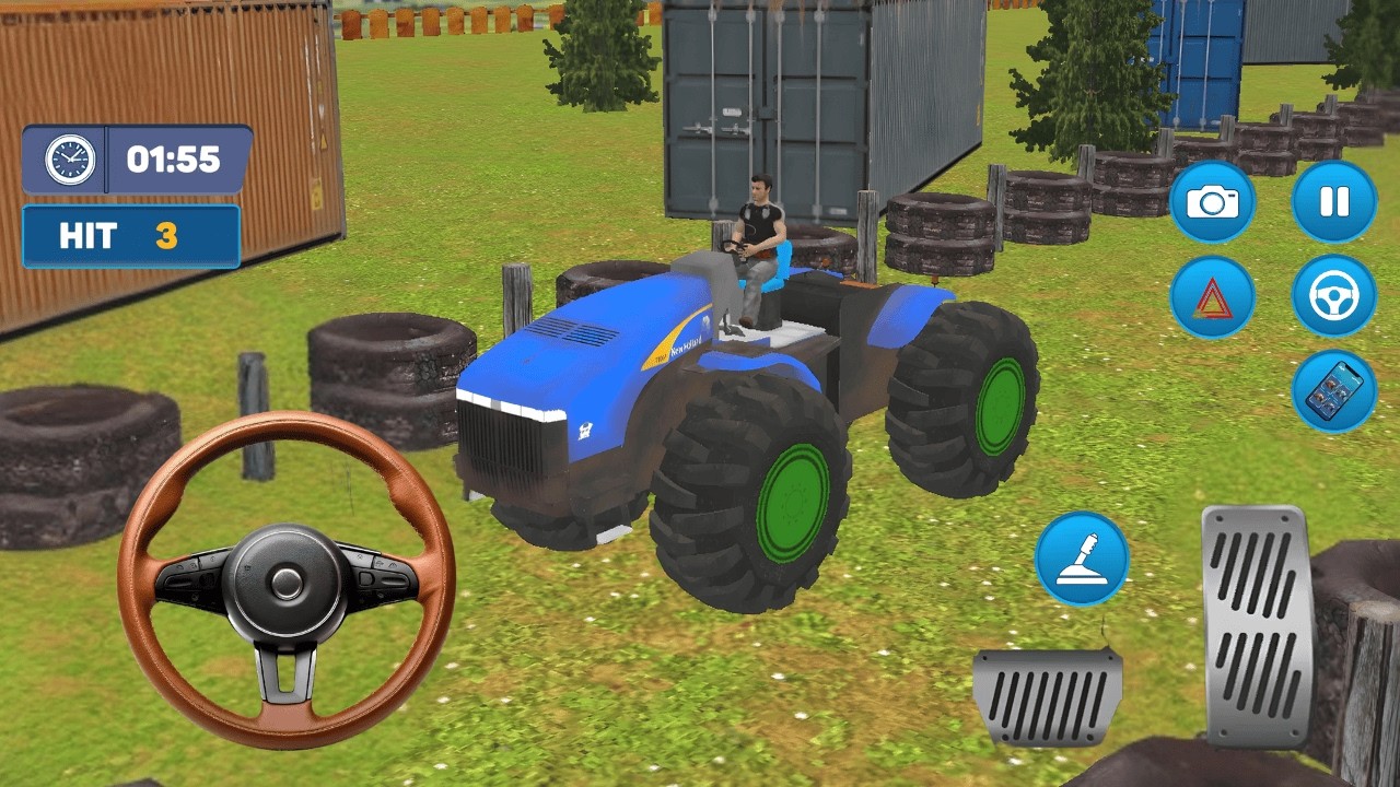 Offroad Tractor Trolley - Real Blue Tractor Driving Simulator - Android Gameplay