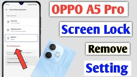 Oppo A5 Pro 5g Me Screen Lock Kaise Hataye/how to remove all screen lock in oppo mobile