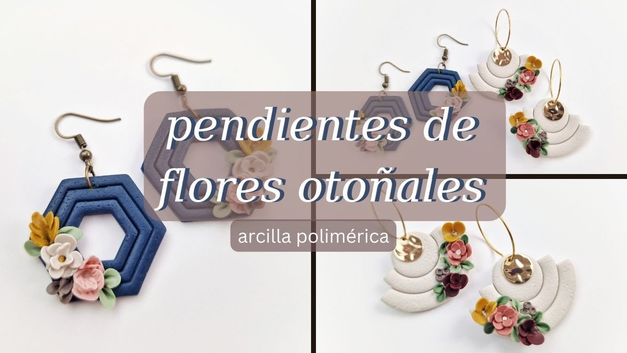 Pendientes de arcilla polimérica con formas sencillas 