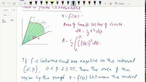 Polar coordinate system : - ( Area in polar coordinate ) - 12.