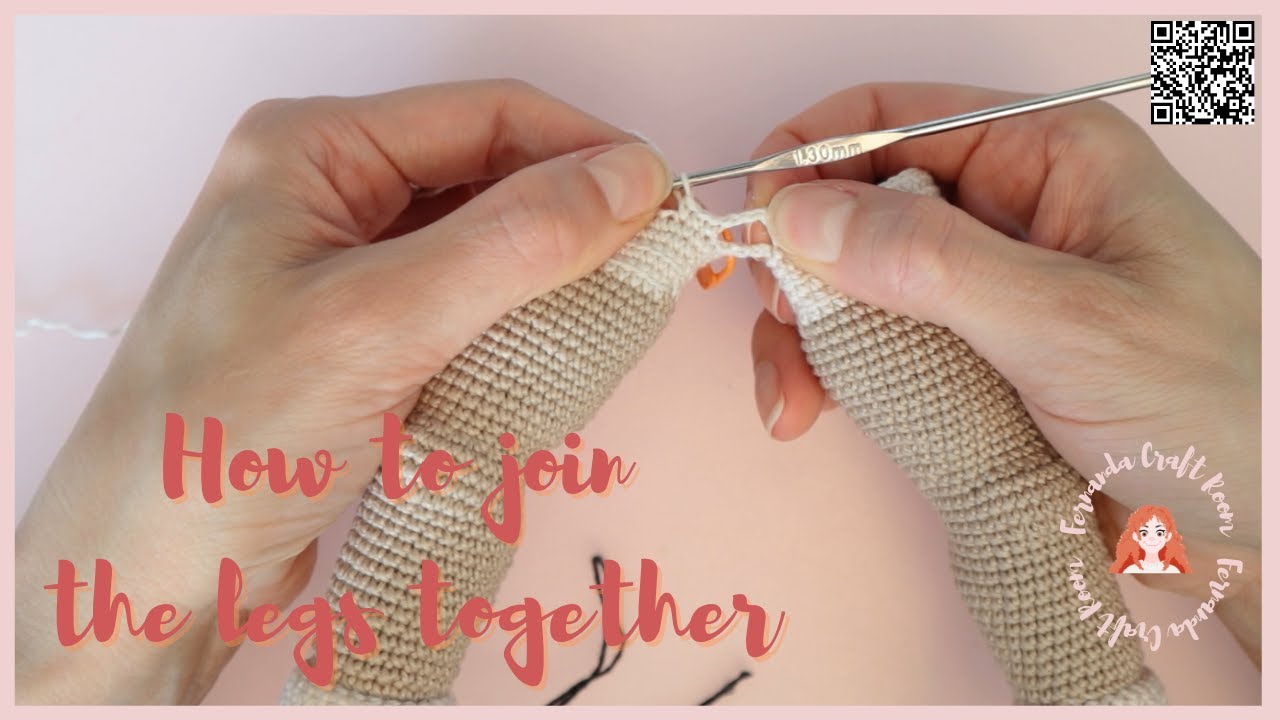 # 118 [] A simple legs doll amigurumi connection with two line chains