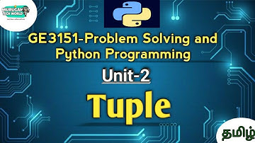 Tuples datatype in Problem Solving and Python Programming tamil||GE3151||Python||PSPP||AU reg-2021.