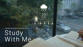 ☔ It’s Raining, Cancel Your Plans | 2-HOUR STUDY WITH ME | Rain Sounds & Calm Piano