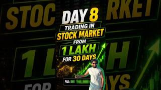 DAY 8 OF TRADING FROM 1 LAKH CAPITAL IN SHARE MARKET FOR 30 DAYS ll #tradingjourney #trading