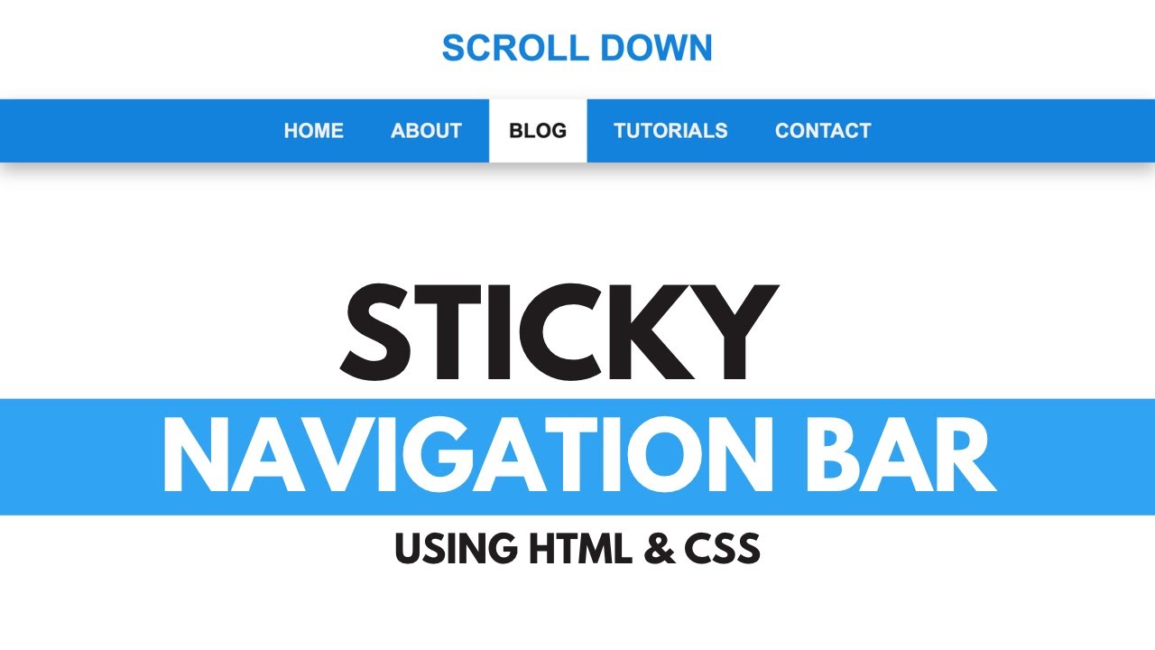 Sticky Navigation Menu Bar Using HTML, CSS & JavaScript - YouTube