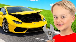 mike opens car service helps his friends toy cars