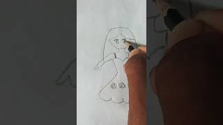 How to draw a cute Barbie|fairy tales|#drawing #trendingshorts #youtubeshorts
