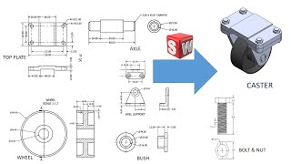 Caster wheel assembly using SOLIDWORKS | SOLIDWORKS Tutorials for Beginners