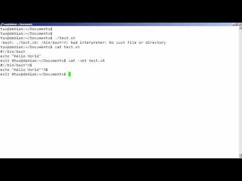 LPIC-1 103.2 Using cat and od to fault find scripts