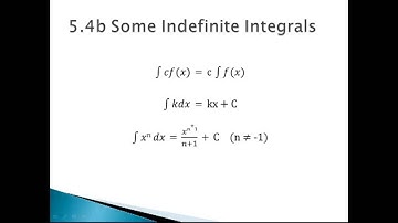 5.4b Some Basic Indefinite Integral Formulas