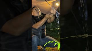 Solo camping in heavy Rain #asmr #camping #shorts #rain #rainsoundforsleeping #nature #solocamping