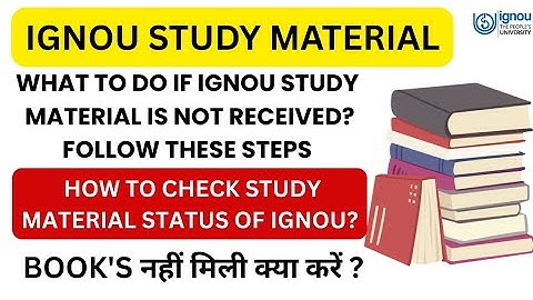 What to do if IGNOU study material is not received?How to check study material status of IGNOU#ignou