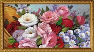Tranquil Sunflower Flowers | Relaxing Floral Oil Painting | Soft Visual Art for 4K TV screenshot 5