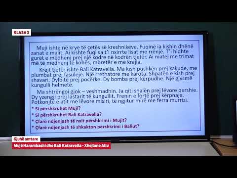 e Mesimi Klasa 3 - 3030 Gjuhë amtare - Mujë Harambashi dhe Bali Katravella