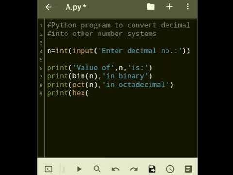Python program to convert decimal into other number systems - YouTube