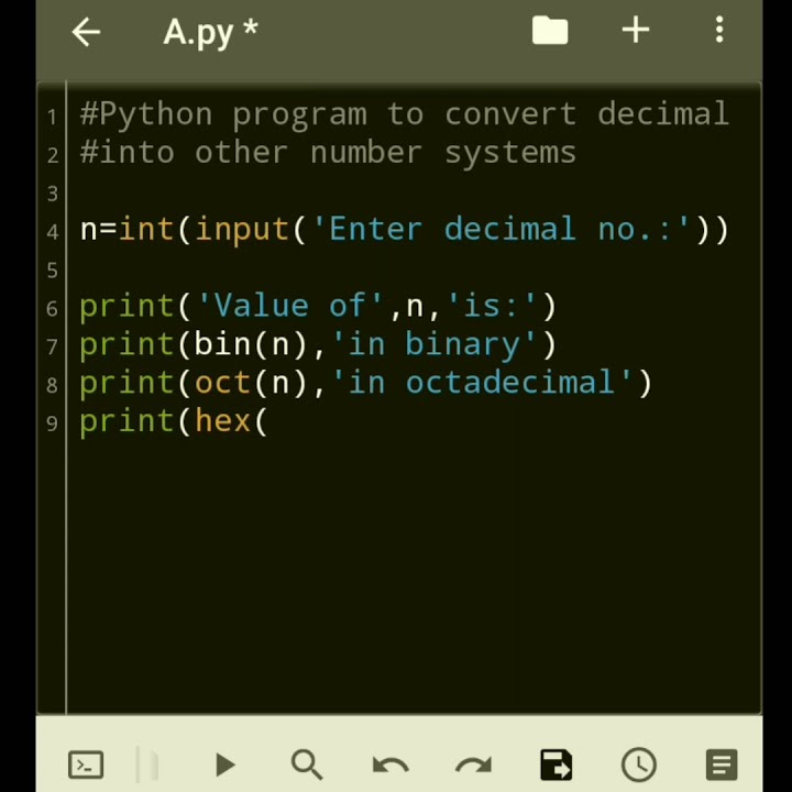 Python program to convert decimal into other number systems - YouTube