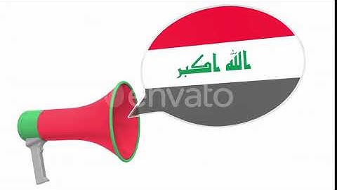 Loudspeaker and Flag of Iraq on the Speech Bubble | Motion Graphics - Envato elements