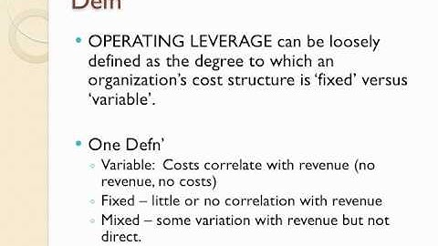 Operating Leverage and Breakeven