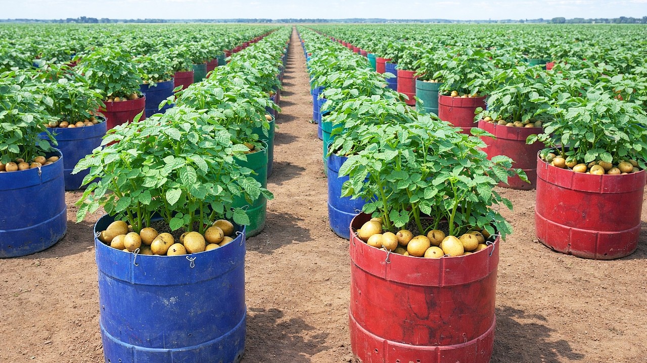 Мой метод выращивания и сбора крупного картофеля в контейнерах