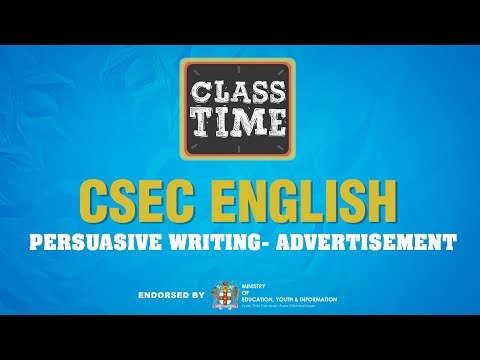 CSEC English | Persuasive Writing- Advertisement - June 10 2021