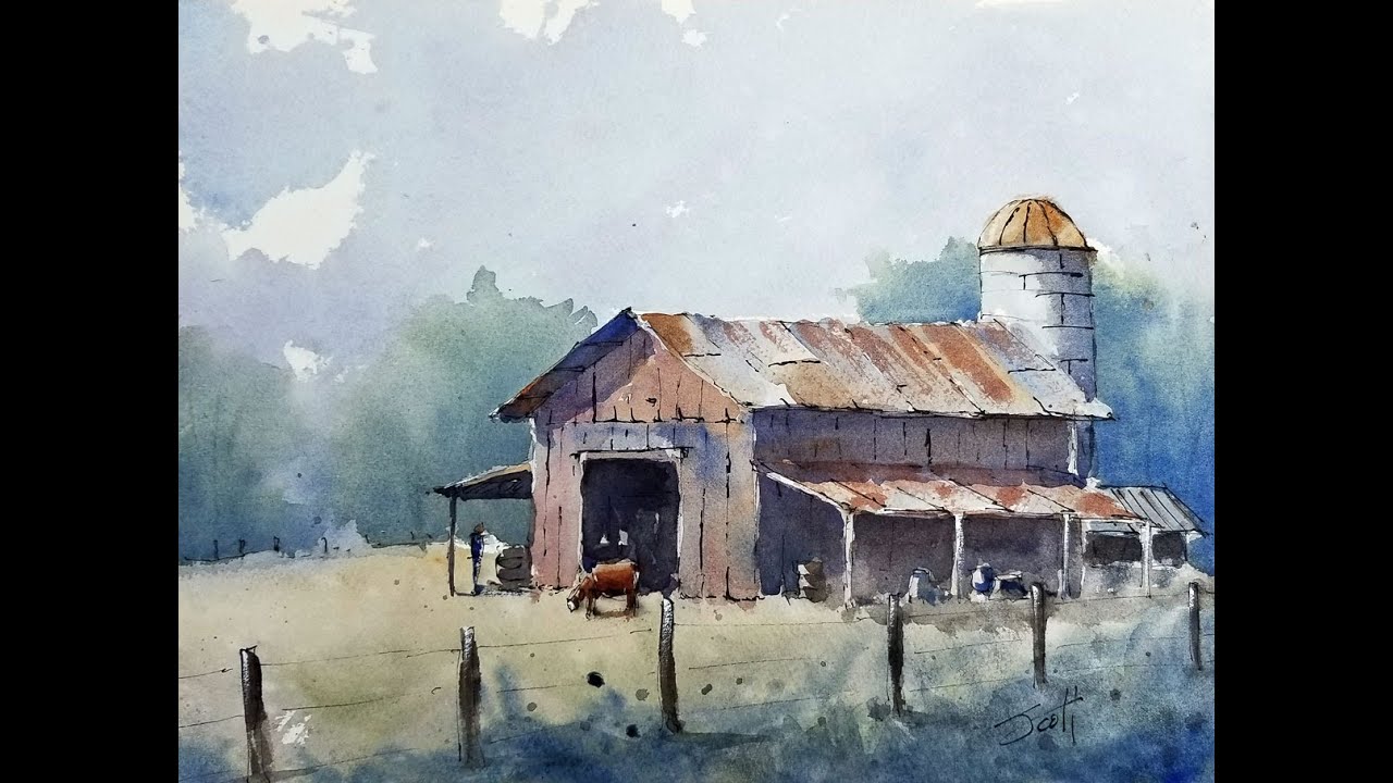 Line and Wash Barn Demo - YouTube