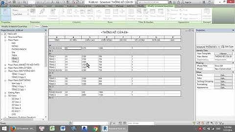 Hướng dẫn thống kê danh mục bản vẽ- thống kê cửa đi, cửa sổ, gạch xây