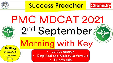 2nd September NMDCAT Paper || NMDCAT 2021 || NMDCAT Chemistry || Morning and Evening Batch