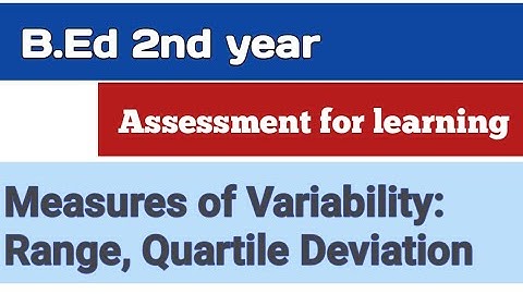 Measures of Variability, Range and Quartile Deviation | Assessment for learning | Naveen Dahiya