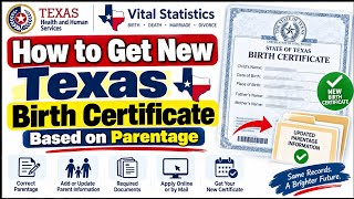 Details How to Get New Texas Birth Certificate Based on Parentage Guide