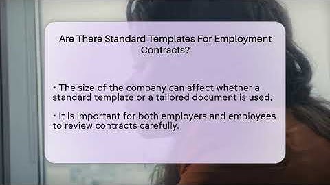 Are There Standard Templates For Employment Contracts? - BusinessGuide360.com