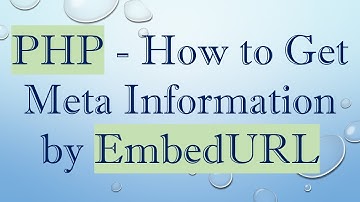 PHP - How to Get Meta Information by EmbedURL
