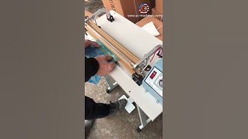 Foot pedal pressing heat plastic bag band sealing machine testing video