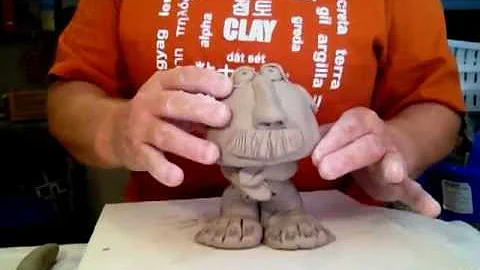 Kids  pinch pot Clay man Bobble head project
