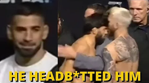 Ilia Topuria reacts to Arman Tsarukyan vs Dan Hooker face-off getting PHYSICAL