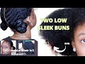 TWO SLEEK NINJA BUNS ON NATURAL 3C/4A HAIR!! ( TIK TOK natural hairstyles)