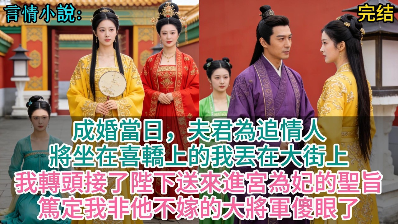 成婚當日，夫君為追情人，將坐在喜轎上的我丟在大街上；我轉頭接了陛下送來進宮為妃的聖旨，篤定我非他不嫁的大將軍傻眼了