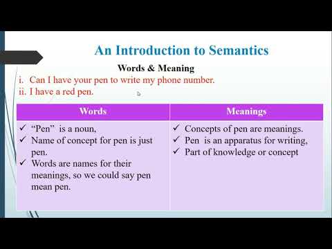 An Introduction to Semantics Lecture 1