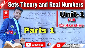 Set Theory and Real Numbers | Unit 1| Diploma In engineering maths video | Engineering mathematics