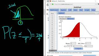 Standard Normal Distribution Finding the Z-Score with StatCrunch Given the Area to the Left