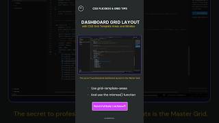 The Master CSS Grid Trick for Dashboards 🏗️ #frontend #cssgrid #coding #shorts