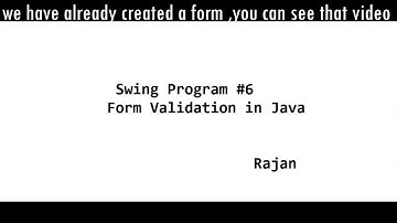 Swing Program #6 ::User Login/Form Validation