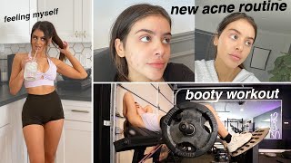 day in the life: acne routine, booty workout, and new dog...