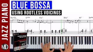 Blue Bossa Jazz Piano Solo Sheet Music using Rootless Voicings | Essential Voicings for Jazz Piano