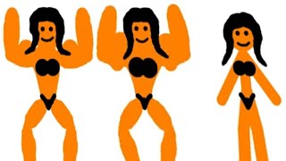 Female muscle growth competition ( ANIMATION )