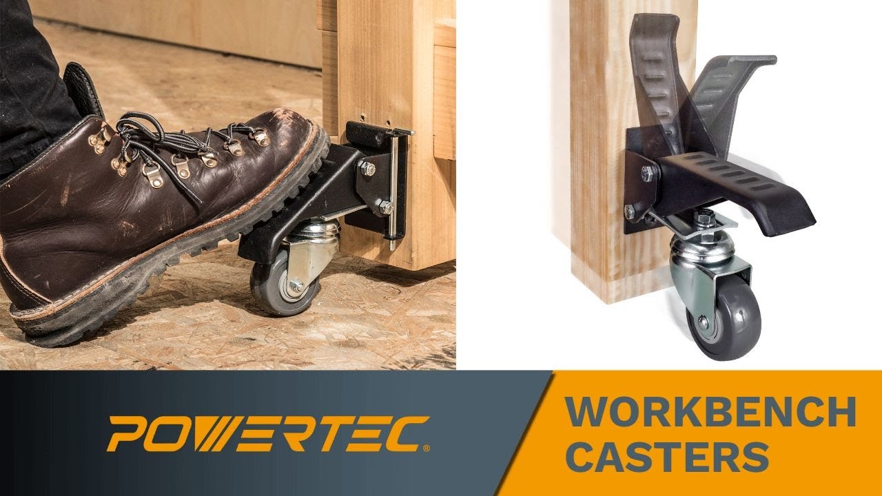 Locking Caster Wheels for Mobile Garage Workbench: Non-marring Swivel Caster Wheels for Woodshop
