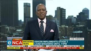 Eskom implementing Stage 2 of load-shedding screenshot 2