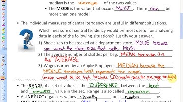 5.1 (Exploring Data: Mean, Median, Mode, Line Plots, Range, Outliers)