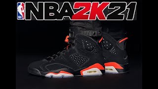 CUSTOM SHOES BLACK INFRARED 6S IN NBA 2K21! LOOK DRIPPY! BEST OUTFIT BEST FACE SCAN BEST JUMPSHOT!