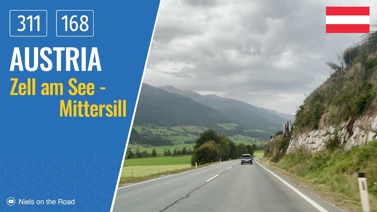 Driving in Austria: Bundesstraße B311 & B168 from Zell am See (Bruck) to Mittersill